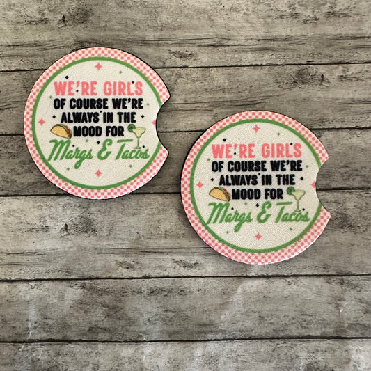 Margs and Tacos Neoprene Car Coaster
