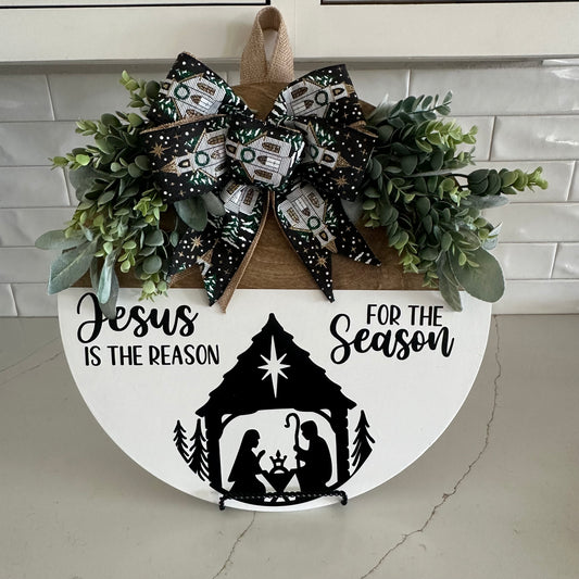 Jesus Is The Reason For The Season Door Hanger