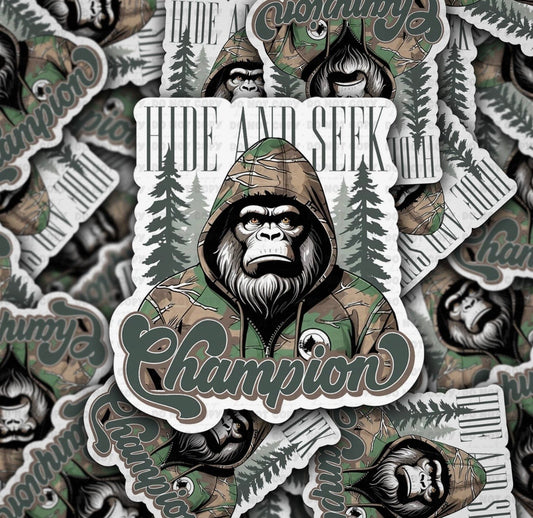 Bigfoot Hide And Seek Champion Sticker