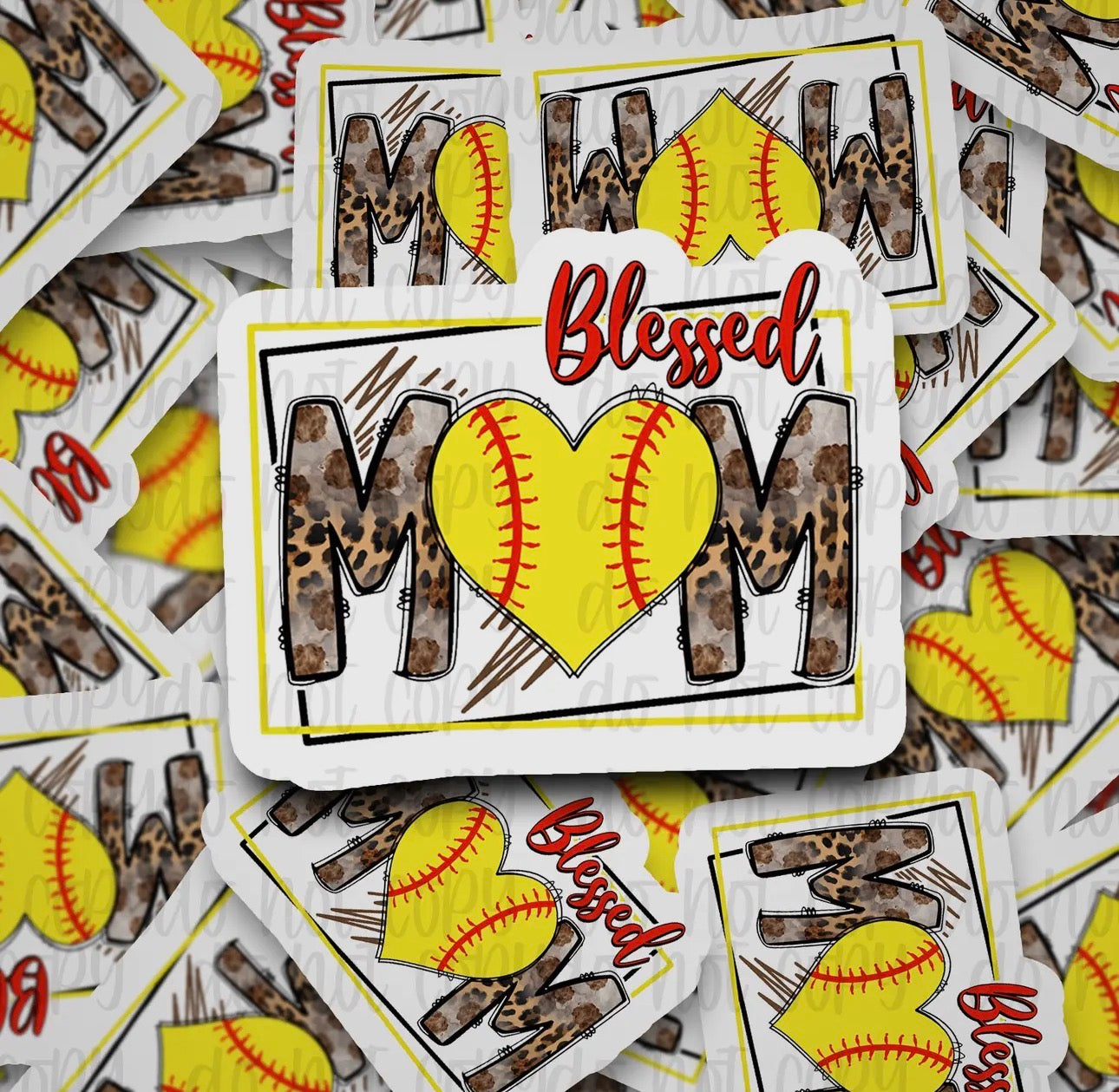 Blessed Softball Mom Sticker