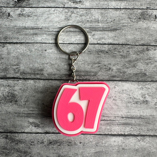 67 Keychain Clicker Hot Pink