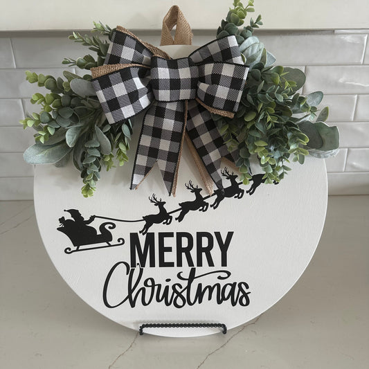 Santa’s Sleigh Merry Christmas Door Hanger