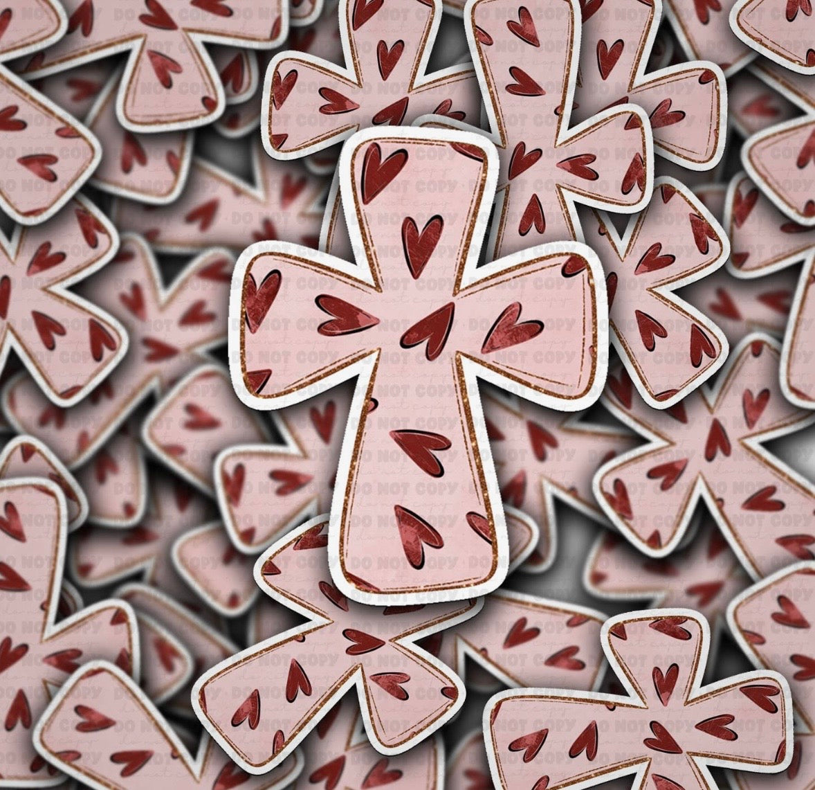 Heart Cross Sticker