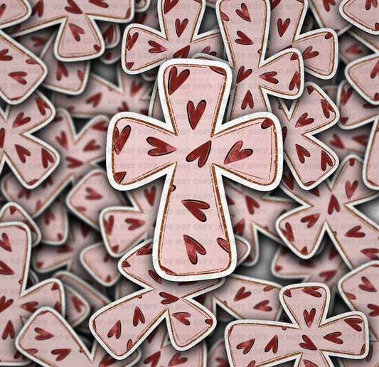 Heart Cross Sticker