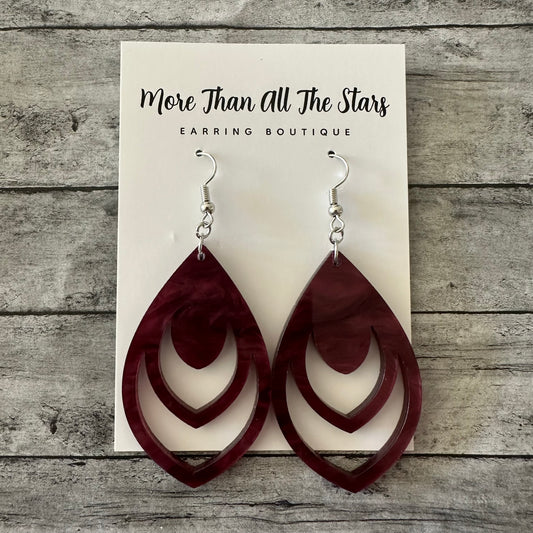 Merlot Ripple Earrings