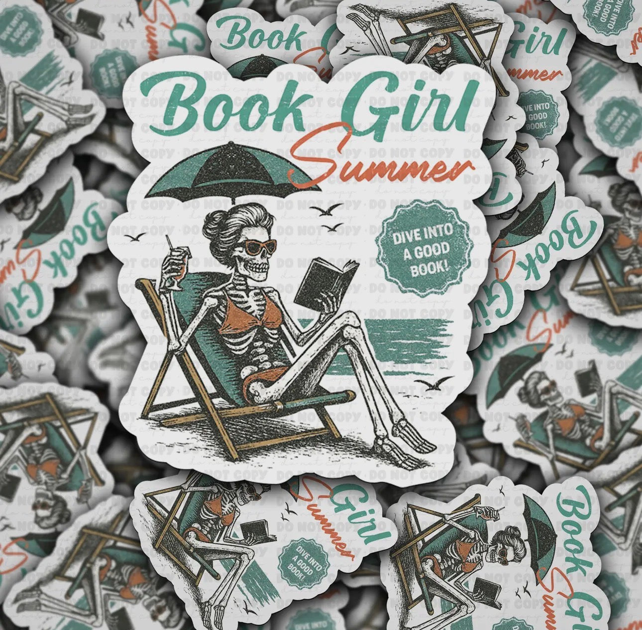 Book Girl Summer Sticker