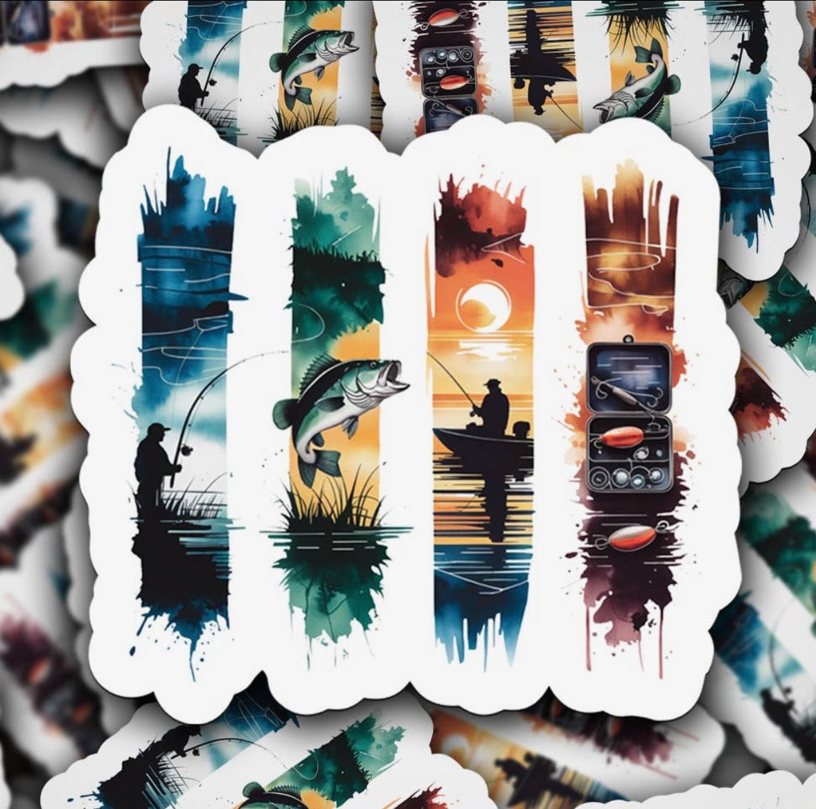 Fishing Scene Sticker