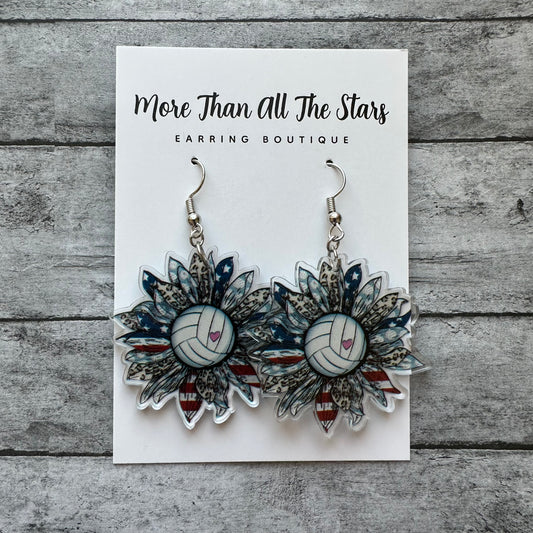 Volleyball Sunflower Earrings