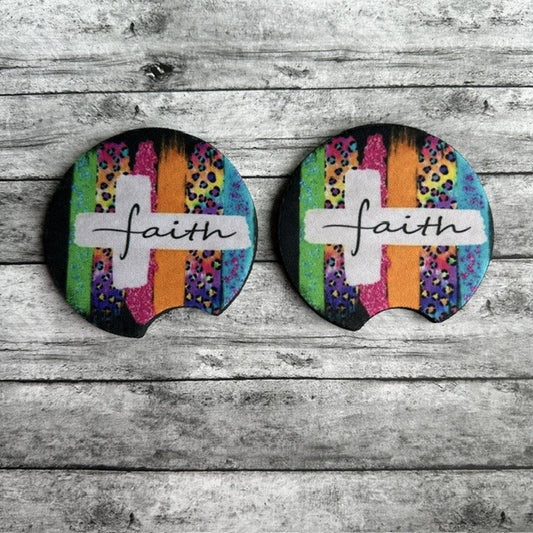 Faith Neoprene Car Coaster