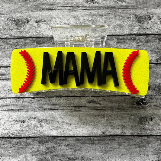 Softball Mama Claw Clip