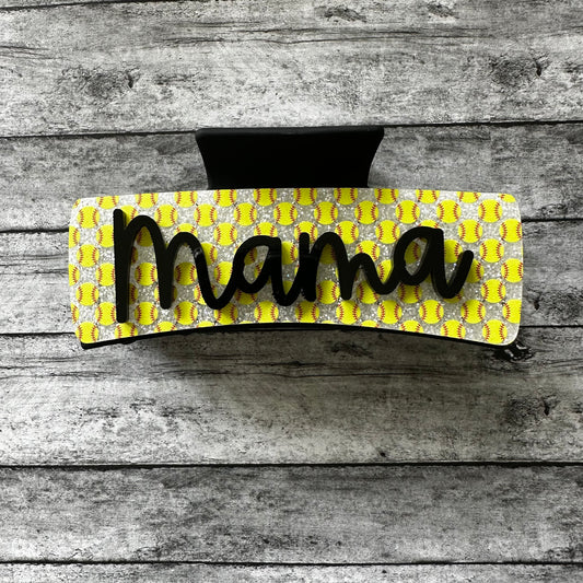 Softball Mama Claw Clip