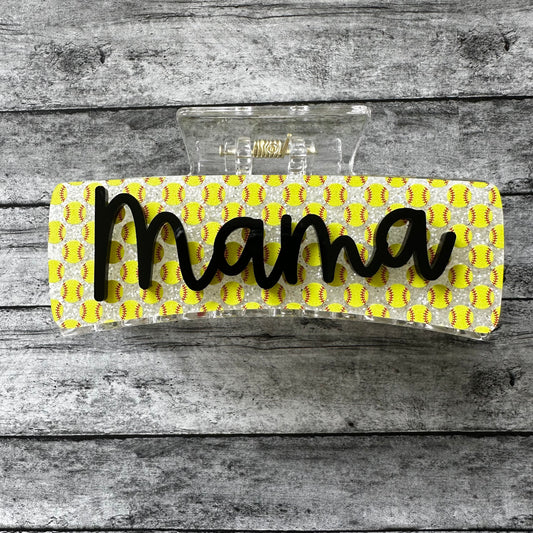 Softball Mama Claw Clip