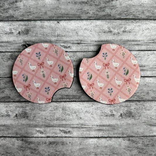 Goose Pattern Neoprene Car Coaster