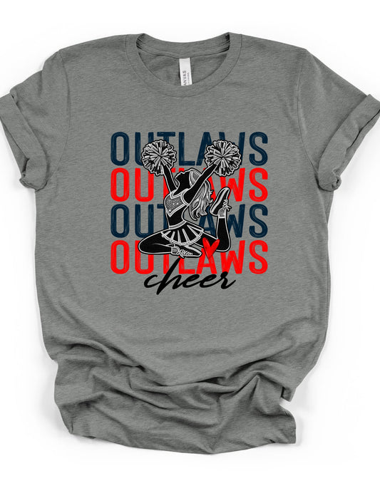 Rhinestone Outlaw Cheer T-Shirt