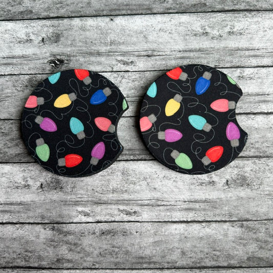 Christmas Lights Neoprene Car Coaster