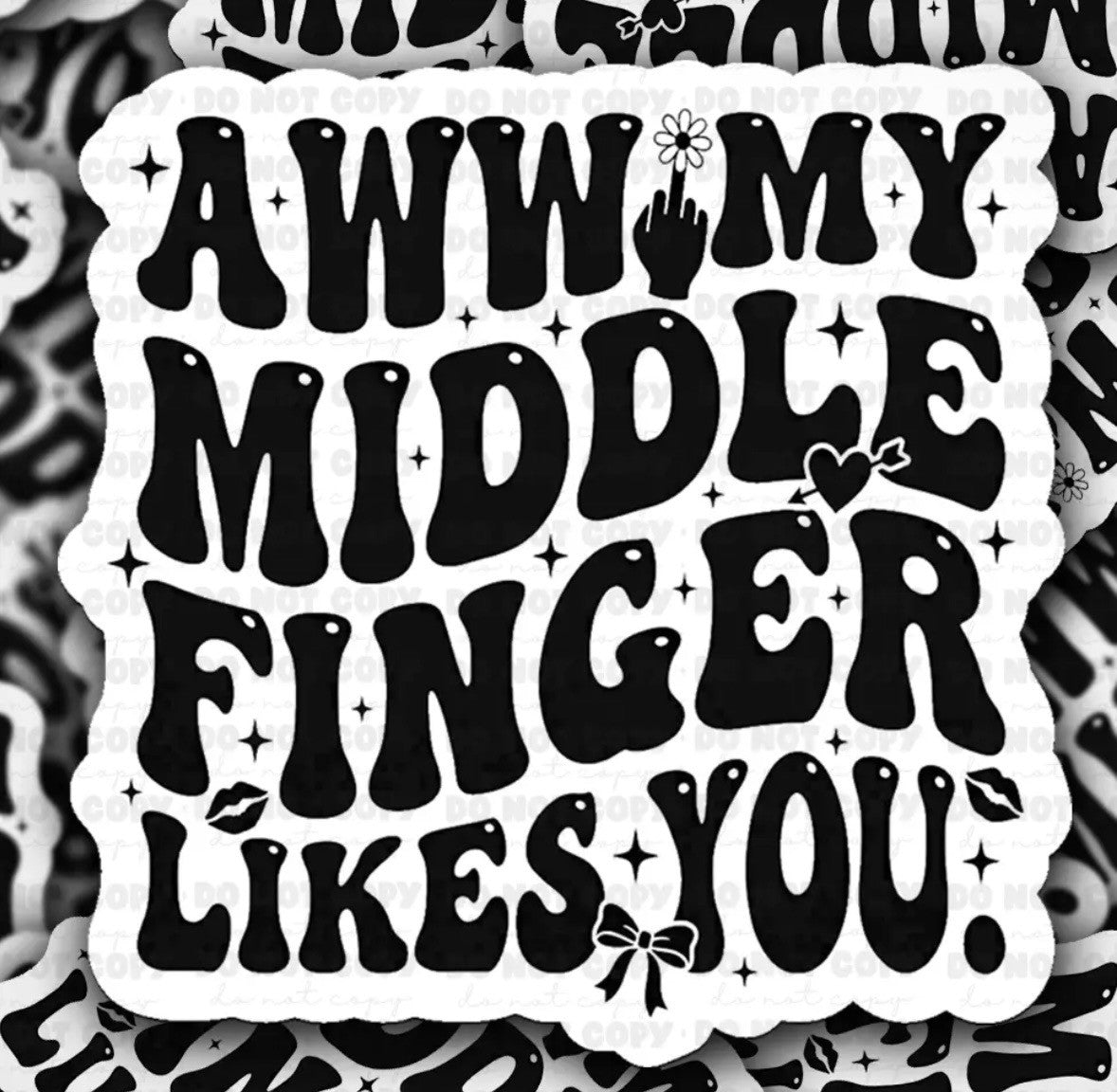 Middle Finger Likes You Sticker