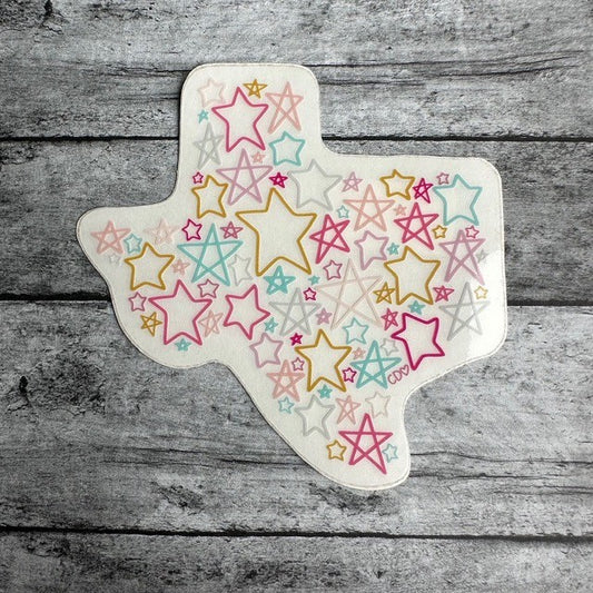 Texas With Stars Sticker