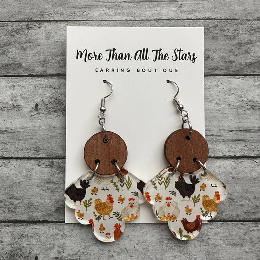 Chicken Earrings